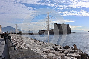 Napoli - Scorcio natalizio di Castel dell`Ovo dal Lungomare Partenope photo