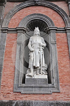 Napoli - Statua di Federico II di Svevia sulla facciata di Palazzo Reale photo