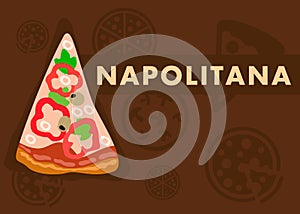 Napolitana Pizza Web Banner Flat Cartoon Template photo