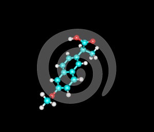 Naproxen molecule isolated on black
