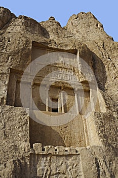 Naqsh-e Rustam Persian ancient necropolis Persepolis in Fars Province Iran ancient Iranian rock relief