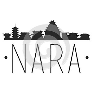 Nara Japan. City Skyline. Silhouette City. Design Vector. Famous Monuments.