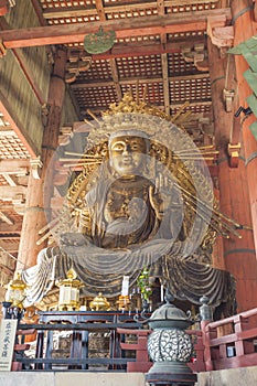 NARA, JAPAN - MAY 11: The Great Buddha in Todai-ji temple onMay