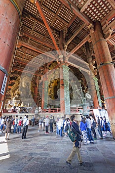 NARA, JAPAN - MAY 11: The Great Buddha in Todai-ji temple onMay