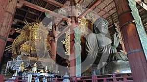 Daibutsu - the great Buddha with Kokuzo Bosatsu - Chinese Goddess in Daibutsuden
