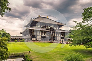 Nara - May 31, 2019: The great Todai-ji temple in Nara, Japan