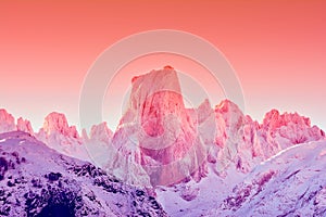 Naranjo de Bulnes at dawn in Picos de Europa. photo