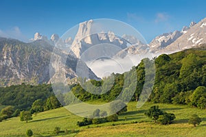 The Naranjo de Bulnes, known as Picu Urriellu, is a limestone peak, located in the Macizo Central region of the Picos de Europa