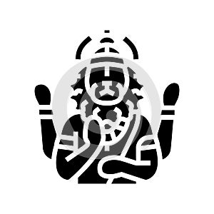 narasimha god indian glyph icon vector illustration