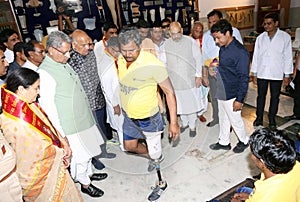 BJP President Amit Shah meet disable children and visit Narayan Seva Sansthan