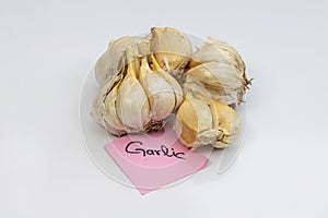 NARC G1 Garlic bulbs on white isolated background