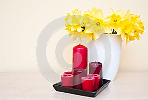 Narcissus and candles