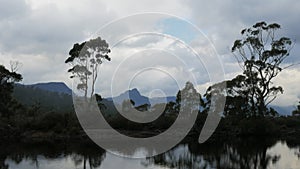 Narcissus river at the end of the overland track, lake st clair