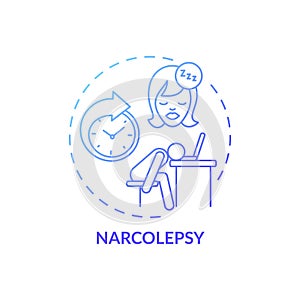 Narcolepsy blue gradient concept icon photo