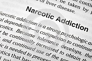 Narcotic addiction dependence health definition photo