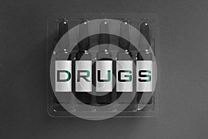 Narcotics or drugs addiction concept image