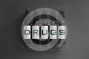 Narcotics or drugs addiction concept image photo