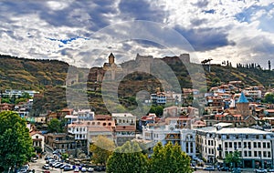 Narikala fortress and Old city in Tbilisi, Georgia