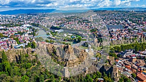 Narikala fortress overlooking downtown Tbilisi in Georgia