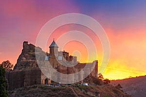 Narikala at gorgeous sunset, Tbilisi, Georgia