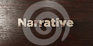 Narrative - grungy wooden headline on Maple - 3D rendered royalty free stock image