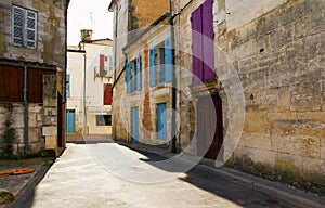 Narrow alley architecture Brantome en Perigord France