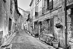 Narrow alley at Brantome Dordogne France