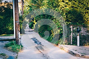 Narrow alley in Essex, Maryland.