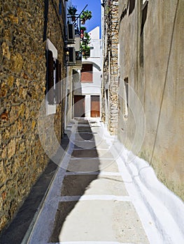 Narrow alley at greek village.