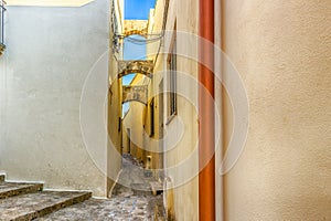 narrow alley in the historic center of Otranto