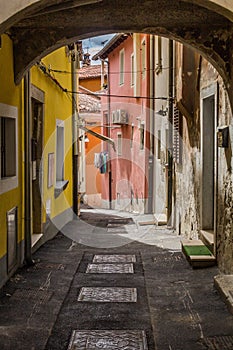 Narrow alley in Koper, Sloven