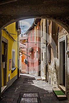 Narrow alley in Koper, Sloven