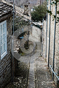 A narrow alley make of stone