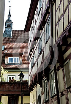 Narrow alley in a medieval old town