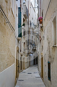 A narrow alley in Monopoli, Puglia, Italy