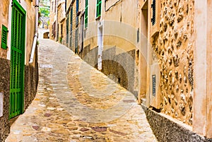 Narrow alley in old mediterranean village