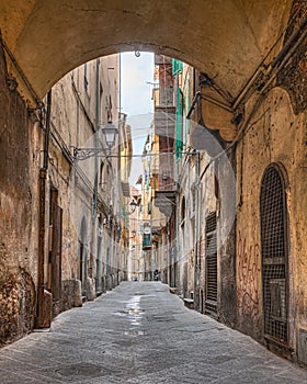 Narrow alley in Pisa, tuscany, Italy