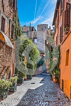 Narrow alley in Trastevere