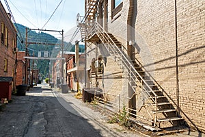 Narrow Alley in Wallace, Idaho