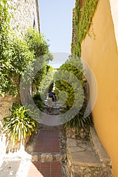 Narrow alley in ÃËze Village, France