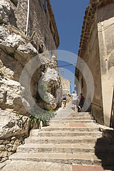 Narrow alley in Ãˆze Village, France