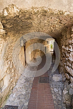 Narrow alley in Ãˆze Village, France