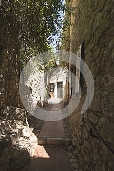 Narrow alley in Ãˆze Village, France