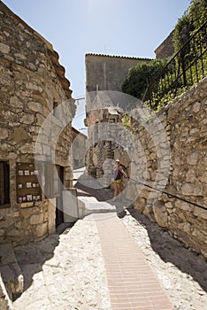 Narrow alley in Ãˆze Village, France