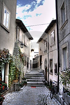 Narrow alleyway photo