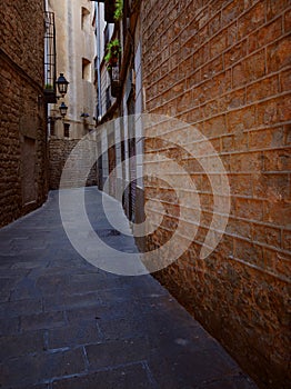 Narrow alleyway in Barcelona