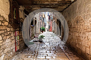 Narrow Archway in the City of Rovinj photo