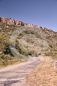 Narrow asphalt mountain road