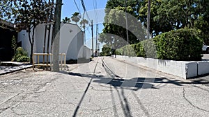 Narrow back road and buildings