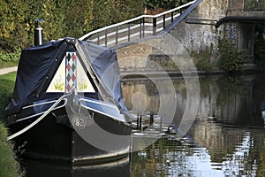 Narrow boat on grand union canal hertfordshire photo